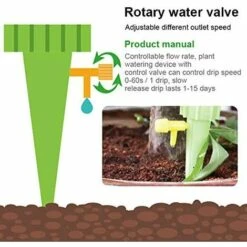 ALMI Goutteurs D'irrigation Automatique, 12Pack D'arrosage Automatique Avec Plantes Réglables Arrosage Des Fleurs Pour Les Plantes En Pot, Adapté à La Plupart Des Bouteilles (Vert) -Promos Arrosage automatique Magasin 50909252 3