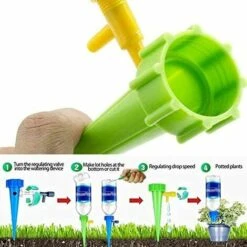 ALMI Goutteurs D'irrigation Automatique, 12Pack D'arrosage Automatique Avec Plantes Réglables Arrosage Des Fleurs Pour Les Plantes En Pot, Adapté à La Plupart Des Bouteilles (Vert) -Promos Arrosage automatique Magasin 50909252 4