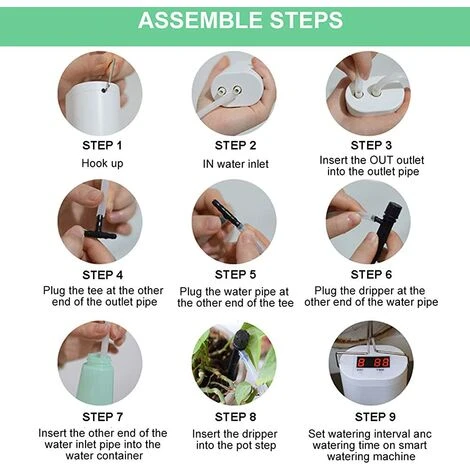 ALMI Système D'irrigation Jardin, Automatique Micro Irrigation Goutte à Goutte Kit Avec Minuterie D'eau, Système D'Auto-Arrosage Réglable Pour Paysage Patio Serre Pelouse Plante#2 4 ALMI Système D'irrigation Jardin, Automatique Micro Irrigation Goutte à Goutte Kit Avec Minuterie D'eau, Système D'Auto-Arrosage Réglable Pour Paysage Patio Serre Pelouse Plante#2 – Image 4