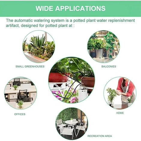 ALMI Système D'irrigation Jardin, Automatique Micro Irrigation Goutte à Goutte Kit Avec Minuterie D'eau, Système D'Auto-Arrosage Réglable Pour Paysage Patio Serre Pelouse Plante#2 5 ALMI Système D'irrigation Jardin, Automatique Micro Irrigation Goutte à Goutte Kit Avec Minuterie D'eau, Système D'Auto-Arrosage Réglable Pour Paysage Patio Serre Pelouse Plante#2 – Image 5