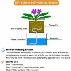 VERSAILLESFR 3m Cordon De Mèche Capillaire à Arrosage Automatique, Mèche Hydroponique Bricolage, Pot De Jardinière à Arrosage Automatique, Dispositif De Système D'eau Automatique, Versailles -Promos Arrosage automatique Magasin 50932473 5