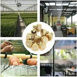 GDRHVFD Lot De 20 0.4 Mm Buse De Brumisation En Laiton, Buse De Pulvérisation De Brumisation À Économie D'Eau, Pour Système De Refroidissement Extérieur, Serre (20 * Buse) -Promos Arrosage automatique Magasin 50980858 5