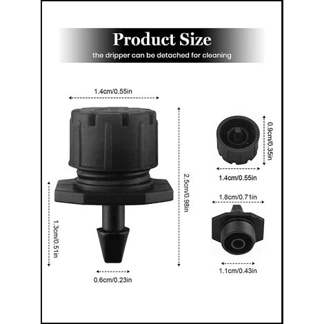 GUAZHUNIFR Lot De 200 Arroseurs Réglables - Micro Drip - Arroseur Réglable - Système Goutte à Goutte Pour Parterres De Fleurs,Guazhuni (noir) 2 GUAZHUNIFR Lot De 200 Arroseurs Réglables - Micro Drip - Arroseur Réglable - Système Goutte à Goutte Pour Parterres De Fleurs,Guazhuni (noir) – Image 2