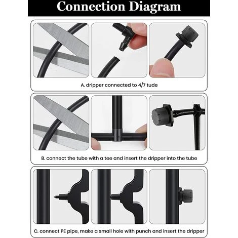 GUAZHUNIFR Lot De 200 Arroseurs Réglables - Micro Drip - Arroseur Réglable - Système Goutte à Goutte Pour Parterres De Fleurs,Guazhuni (noir) 4 GUAZHUNIFR Lot De 200 Arroseurs Réglables - Micro Drip - Arroseur Réglable - Système Goutte à Goutte Pour Parterres De Fleurs,Guazhuni (noir) – Image 4