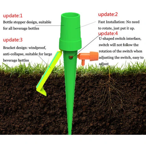 Irrigation Goutte à Goutte Kit, Piquets D'arrosage Automatiques Avec Support Anti-basculement, Convient à Toutes Les Bouteilles, Pour Les Plantes D'intérieur Et D'extérieur 10PCS(couleur Aléatoire),Irisfr 3 Irrigation Goutte à Goutte Kit, Piquets D'arrosage Automatiques Avec Support Anti-basculement, Convient à Toutes Les Bouteilles, Pour Les Plantes D'intérieur Et D'extérieur 10PCS(couleur Aléatoire),Irisfr – Image 3
