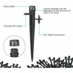 Aaren 360 Degrés Réglable 10pcs Goutteurs Débit D'eau D'irrigation Goutte à Goutte Sur Piquet Système Emitter Facile à Configurer，Irisfr -Promos Arrosage automatique Magasin 51218047 3