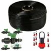 SUINGA Pack 250 M ARROSAGE GOUTTE À GOUTTE Ruban 16mm. GOUTTEURS TOUS LES 30 Cm + 5 Clés De Raccordement Tube Principal + 10 Bouchons