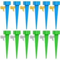 Fei Yu D'Irrigation Goutte à Goutte Kit, 12pcs Arrosage Goutte à Goutte Avec Vannes, Automatique Arrosage Plante Vacances Réglable Système D'Irrigation Pour Jardin Maison Potager Intérieur Extérieur