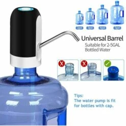 LITZEE Pompe à Bouteille D'eau Distributeur D'eau De 5 Gallons, Pompe à Eau électrique Portable, Charge USB, Pompe De Distribution D'eau Potable Automatique Pour Le Camping -Promos Arrosage automatique Magasin 51556927 4