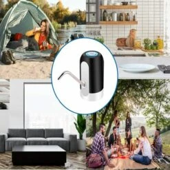 LITZEE Pompe à Bouteille D'eau Distributeur D'eau De 5 Gallons, Pompe à Eau électrique Portable, Charge USB, Pompe De Distribution D'eau Potable Automatique Pour Le Camping -Promos Arrosage automatique Magasin 51556927 5