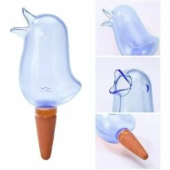 Globes Auto-Arrosants Clairs Abreuvoir En Forme D'Oiseau Arrosoirs Transparents Dispositifs Auto-Arrosants Durables SystèMe D'Arrosage Automatique Pour Les Plantes 2PCS (Bleu)，Fontainebleau -Promos Arrosage automatique Magasin 52468423 3