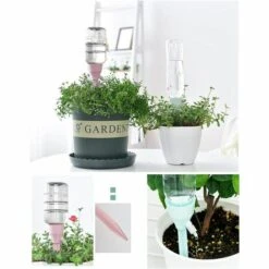 Arrosage Goutte à Goutte,Betterlife 6Pcs Arrosage Plantes Automatique Avec Cinq Réglages De Vitesse Adapté Aux Bonsaï, Fleurs, Vacances, Dispositif D'arrosage Domestique, Diamètre 20-30 Mm Universel -Promos Arrosage automatique Magasin 52492440 5