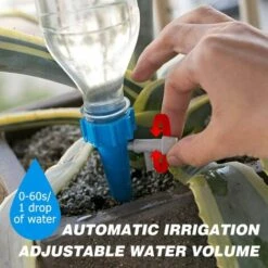Lot De 12 Pics D'arrosage Automatique Avec Interrupteur De Soupape De Contrôle à Libération Lente, Système D'irrigation Goutte à Goutte à Goutte Pour Le Volume D'eau Réglable Pour L'extérieur (6 Verts Et 6 Bleus) GrooFoo -Promos Arrosage automatique Magasin 52548211 2