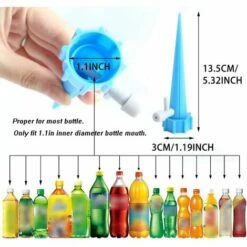 Lot De 12 Pics D'arrosage Automatique Avec Interrupteur De Soupape De Contrôle à Libération Lente, Système D'irrigation Goutte à Goutte à Goutte Pour Le Volume D'eau Réglable Pour L'extérieur (6 Verts Et 6 Bleus) GrooFoo -Promos Arrosage automatique Magasin 52548211 3