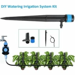 TINOR 100PCS Goutteurs Irrigation Goutte à Goutte Dripper, DIY Centrale D'Irrigation, Arrosage Goutte à Goutte,Irrigation Goutte à Goutte Kit Pour Les Plantes D'IntéRieur Et D'ExtéRieur- Bleu- 360° Réglable -Promos Arrosage automatique Magasin 52977957 4