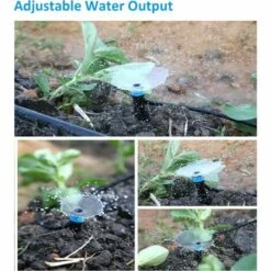 TINOR 100PCS Goutteurs Irrigation Goutte à Goutte Dripper, DIY Centrale D'Irrigation, Arrosage Goutte à Goutte,Irrigation Goutte à Goutte Kit Pour Les Plantes D'IntéRieur Et D'ExtéRieur- Bleu- 360° Réglable -Promos Arrosage automatique Magasin 52977957 5