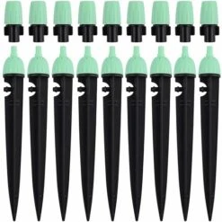 TINOR Goutteurs D'irrigation Avec Connecteur, 20 Pièces Arroseurs à Débit D'eau Réglables à 360 Degrés 2 En 1 Goutteur Pour Système D'arrosage Goutte à Goutte (Vert)