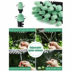 TINOR Goutteurs D'irrigation Avec Connecteur, 20 Pièces Arroseurs à Débit D'eau Réglables à 360 Degrés 2 En 1 Goutteur Pour Système D'arrosage Goutte à Goutte (Vert) -Promos Arrosage automatique Magasin 52977963 4