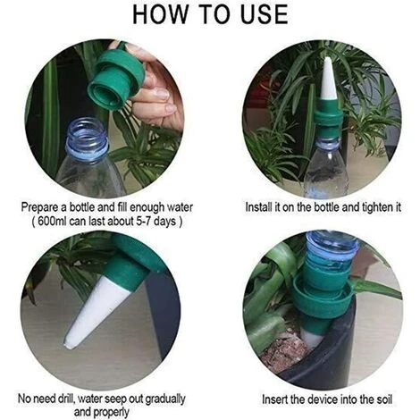 VERSAILLESFR 4 Pcs Irrigation Goutte à Goutte Kit,Vacances En Céramique D'arrosage Automatique Pour Plantes Pour Jardin Maison Intérieur Extérieur Vert Foncé 11cm Versailles 4 VERSAILLESFR 4 Pcs Irrigation Goutte à Goutte Kit,Vacances En Céramique D'arrosage Automatique Pour Plantes Pour Jardin Maison Intérieur Extérieur Vert Foncé 11cm Versailles – Image 4