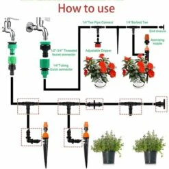 VERSAILLESFR 300Pièces Irrigation Goutte à Goutte Kit, HOINCO Connecteurs Barbelés Pour Irrigation Pour Tube 1/4 Pouces, Pour Plantes De Patio(Coudes, Bouchons D'Extrémité, Barbes Droites, Tés, Couplage à 4 Voies) Versailles -Promos Arrosage automatique Magasin 53775142 4