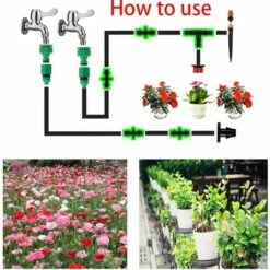 VERSAILLESFR 300Pièces Irrigation Goutte à Goutte Kit, HOINCO Connecteurs Barbelés Pour Irrigation Pour Tube 1/4 Pouces, Pour Plantes De Patio(Coudes, Bouchons D'Extrémité, Barbes Droites, Tés, Couplage à 4 Voies) Versailles -Promos Arrosage automatique Magasin 53775142 5