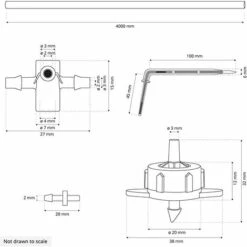 HOLZBRINK Kit N°3 Pour L’arrosage Du Jardin Avec Raccord En Croix Et Goutteur Bleu, Débit 8l/h, 1 Lot, HTB-03-B-1 -Promos Arrosage automatique Magasin 53866539 2