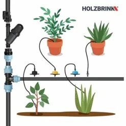 HOLZBRINK Kit N°3 Pour L’arrosage Du Jardin Avec Raccord En Croix Et Goutteur Bleu, Débit 8l/h, 1 Lot, HTB-03-B-1 -Promos Arrosage automatique Magasin 53866539 5
