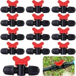 DECKON 20 Pièces Vanne Interrupteur Goutte à Goutte PE Tuyau D'Irrigation 16mm Verrou Barbelé Raccord Valve Connecteur Tuyau Barbelé Valve Jardin - Arrêt/Débit D'Eau Ouvert