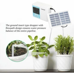 LIFCAUSAL Minuterie D'arrosage Solaire, Minuterie Intelligente De Jardin, Dispositif D'arrosage Automatique Charge D'énergie Solaire Système De Minuterie D'irrigation Goutte à Goutte Pour Plantes En Pot -Promos Arrosage automatique Magasin 54344902 4