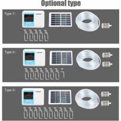 LIFCAUSAL Minuterie D'arrosage Solaire, Minuterie Intelligente De Jardin, Dispositif D'arrosage Automatique Charge D'énergie Solaire Système De Minuterie D'irrigation Goutte à Goutte Pour Plantes En Pot -Promos Arrosage automatique Magasin 54344902 5
