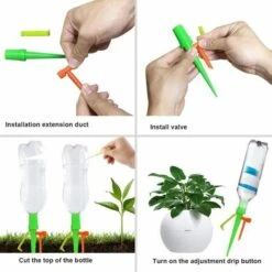 20pcs Irrigation Goutte à Goutte Kit, Piquets D'arrosage Automatiques Avec 20pcs Support Anti-basculement, Convient à Toutes Les Bouteilles, Pour Les Plantes D'intérieur Et D'extérieur (20PCS),Macaron -Promos Arrosage automatique Magasin 54423613 5