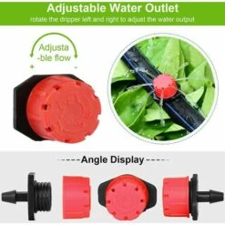 100pcs Goutteur Irrigation Réglable, 1/4'' Système Dirrigation Goutte à Goutte Micro Flow Drip Head Buses De Brouillard Dirrigation Pour Jardins Potagers Ou Massifs De Fleurs (Rouge),Macaron -Promos Arrosage automatique Magasin 54423618 3
