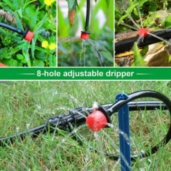 100pcs Goutteur Irrigation Réglable, 1/4'' Système Dirrigation Goutte à Goutte Micro Flow Drip Head Buses De Brouillard Dirrigation Pour Jardins Potagers Ou Massifs De Fleurs (Rouge),Macaron -Promos Arrosage automatique Magasin 54423618 5