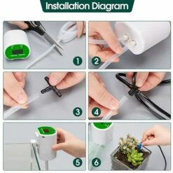 Système D'arrosage Automatique D'intérieur Avec Chargeur USB, Kit D'irrigation Goutte à Goutte, Dispositif D'arrosage Automatique Pour 8 Plantes En Pot Pour Maison, Jardin,Macaron -Promos Arrosage automatique Magasin 54425469 3
