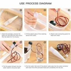 CADEAUX 4 Pcs Irrigation Goutte à Goutte Kit,Vacances En Céramique D'arrosage Automatique Pour Plantes Pour Jardin Maison Intérieur Extérieur -Promos Arrosage automatique Magasin 55029938 4