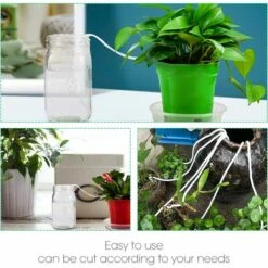 Corde De Mèche Irrigation 20m Automatique Arrosage Corde Coton 4 MM Avec Système D'irrigation Automatique DIY Vacation Dispositif D'arrosage Pour Plantes Pour Jardins, Paniers, Pots, Plantes，Starlight -Promos Arrosage automatique Magasin 55414899 4