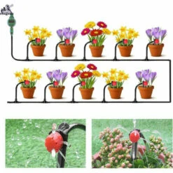 PETITES ECREVISSES 25M Kit D'Irrigation Goutte 97 Pcs Kit Arrosage Automatique Système D'arosage De Jardin Automatique Pour Patio Potager Pelouse -Promos Arrosage automatique Magasin 55495775 3