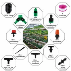 PETITES ECREVISSES 149 Pcs Système D'irrigation Jardin Kit Arrosage Automatique 30M Tuyau Goutte à Goutte Pour Fleurs Plantes 6 PETITES ECREVISSES 149 Pcs Système D'irrigation Jardin Kit Arrosage Automatique 30M Tuyau Goutte à Goutte Pour Fleurs Plantes -Promos Arrosage automatique Magasin 55495943 2