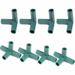 GUAZHUNIFR Connecteur De Cadre,8 Pièces Construction De Cadre De Serre,Connecteurs En Pvc,Durable,Convient Aux Cadres De Serre D'Un DiamèTre De 16 Mm,Aux Tuyaux,Aux Conduites D'Eau,Aux Meubles(3 Voies,4 Voies)
