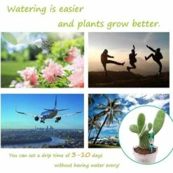 BENOBBY KIDS Dispositif D'arrosage Automatique, 1 Pièce Système D'arrosage Automatique Goutte à Goutte Avec Interrupteur De Valve De Contrôle à Libération Lente Pour L'arrosage Des Plantes à La Maison Et En Vacances, Bleu -Promos Arrosage automatique Magasin 56069767 4