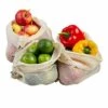 GUAZHUNIFR Sac Pour Fruits Et Légumes, 3 Pcs. Filet à Provisions Réutilisable, Sachet En Coton, Sac à Pain Sans Plastique, Lavable,GU.B/bon