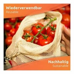 GUAZHUNIFR Sac Pour Fruits Et Légumes, 3 Pcs. Filet à Provisions Réutilisable, Sachet En Coton, Sac à Pain Sans Plastique, Lavable,GU.B/bon 7 GUAZHUNIFR Sac Pour Fruits Et Légumes, 3 Pcs. Filet à Provisions Réutilisable, Sachet En Coton, Sac à Pain Sans Plastique, Lavable,GU.B/bon -Promos Arrosage automatique Magasin 56094591 3