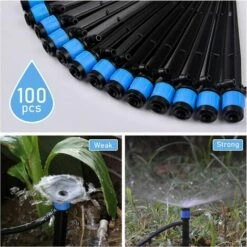 CHANCEY 100 Pièces Goutteur D'irrigation, 360 Degrés Adjustable Micro Sprinkler, Pour L'irrigation De Pelouse De Serre De Jardin(bleu),SEMAket,13cm -Promos Arrosage automatique Magasin 56150459 4