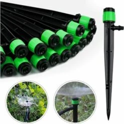CHANCEY 100 Pièces Goutteur D'irrigation, 360 Degrés Adjustable Micro Sprinkler Pour 1/4 (4-6mm) Tube D'irrigation, Pour L'irrigation De Pelouse De Serre De Jardin(Vert),SEMAket