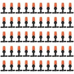 CHANCEY 50pcs Goutteur Irrigation Réglable, Système Dirrigation Goutte à Goutte Micro Flow Drip Head Buses De Brouillard Dirrigation Pour Jardins Potagers Ou Massifs De Fleurs,SEMAket,noir+orange