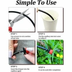 CHANCEY 100PCS Goutteur Irrigation Réglable, 1/4'' Système D'arrosage Automatique Goutte à Goutte Micro Gicleurs Drippers Pour Plante Serre DIY Jardin (Rouge)SEMAket -Promos Arrosage automatique Magasin 56150469 4