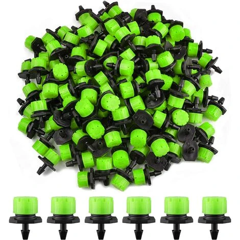 IRISFR 100pcs Goutteur Irrigation Réglable, 1/4'' Système Dirrigation Goutte à Goutte Micro Flow Drip Head Buses De Brouillard Dirrigation Pour Jardins Potagers Ou Massifs De Fleurs (Vert),Lilaris 1 IRISFR 100pcs Goutteur Irrigation Réglable, 1/4'' Système Dirrigation Goutte à Goutte Micro Flow Drip Head Buses De Brouillard Dirrigation Pour Jardins Potagers Ou Massifs De Fleurs (Vert),Lilaris