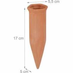 Kartokner Cône En Argile, Lot De 4 Accessoire D’arrosage, Bouteilles 17 X 5,5 X 5 Cm, Terre Cuite, Terracotta -Promos Arrosage automatique Magasin 57271539 4