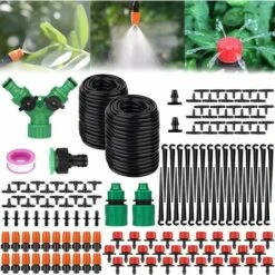 LAKJWO 149 Pcs Micro Irrigation Goutte à Goutte Kit Arrosage Automatique,Automatique Kit D'irrigation Goutte à Goutte,Système D'irrigation Jardin,Jardin Pour Plantes 30M 4/7Tuyau Goutte à Goutte
