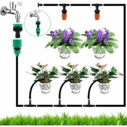 LAKJWO 149 Pcs Micro Irrigation Goutte à Goutte Kit Arrosage Automatique,Automatique Kit D'irrigation Goutte à Goutte,Système D'irrigation Jardin,Jardin Pour Plantes 30M 4/7Tuyau Goutte à Goutte -Promos Arrosage automatique Magasin 57662671 3